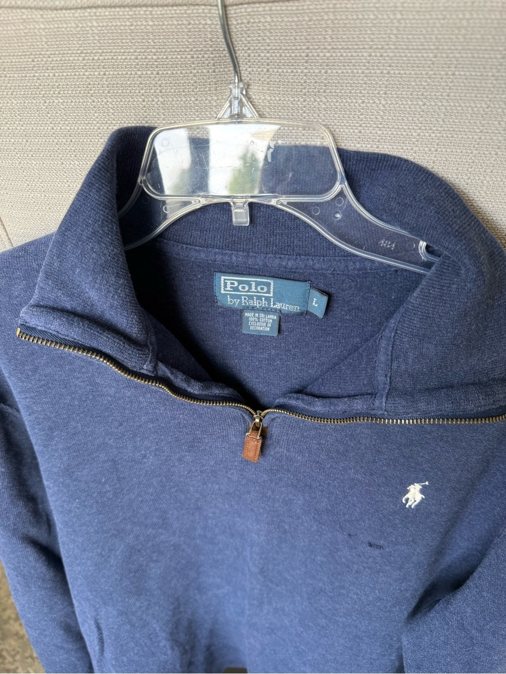 Polo Ralph Lauren Blue Label Quarter Zip Pullover Sweater Large - Picture 3 of 6